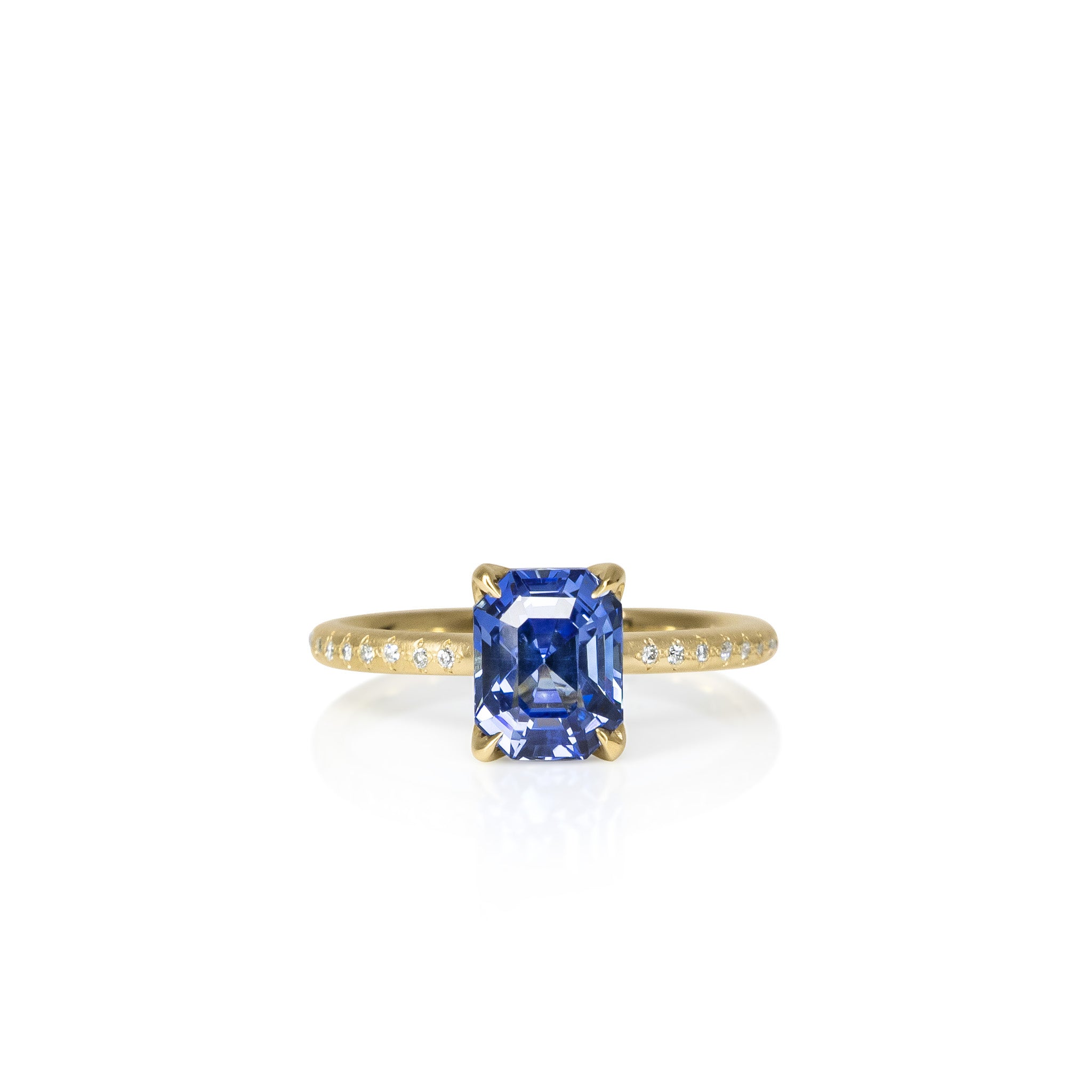 Step Cut Sapphire Rosehip Ring