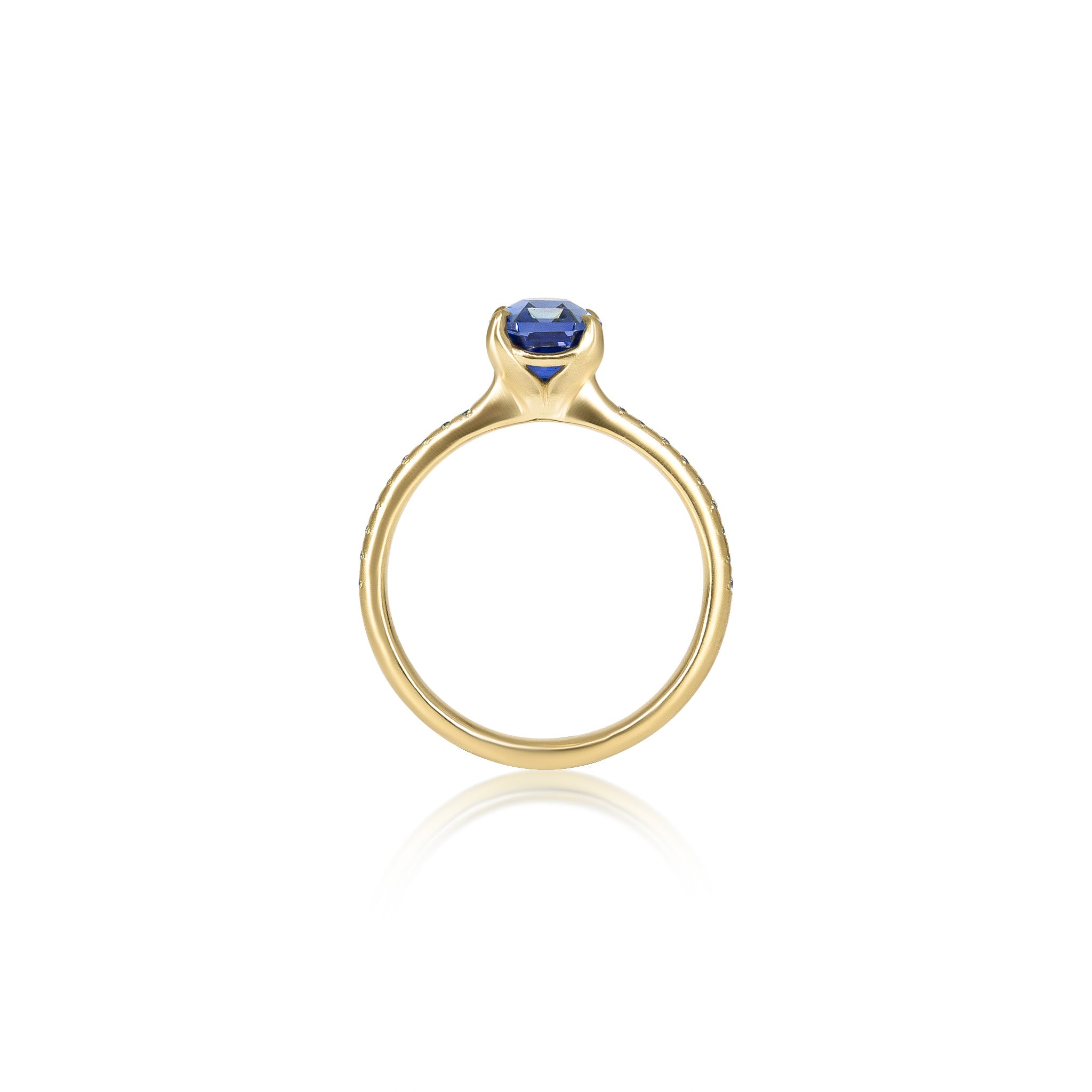Step Cut Sapphire Rosehip Ring