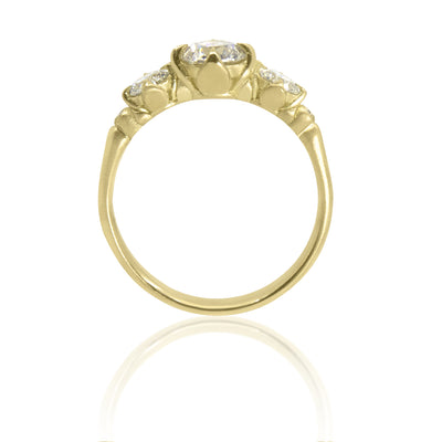 Rambling Rose Three Stone Ring
