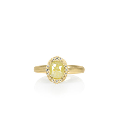 Yellow Diamond Rose Cut Ring