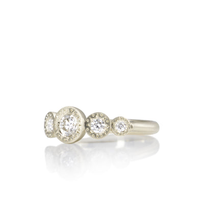 Five Stone Engraved Bezel Ring