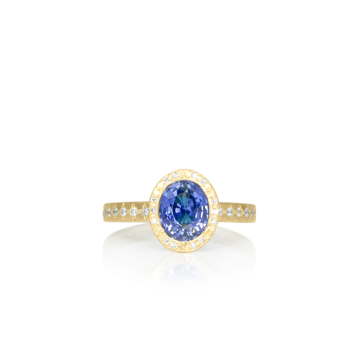Sapphire Woven Halo Ring