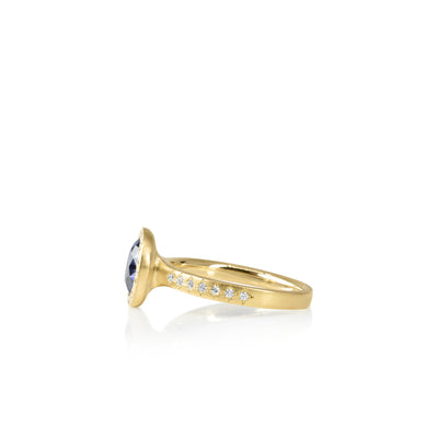 Sapphire Woven Halo Ring