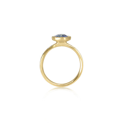 Sapphire Woven Halo Ring
