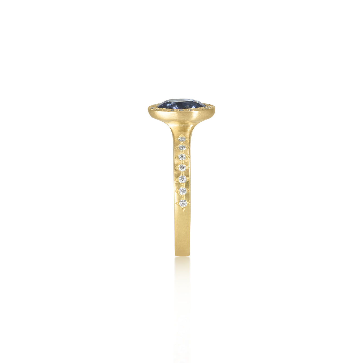 Sapphire Woven Halo Ring