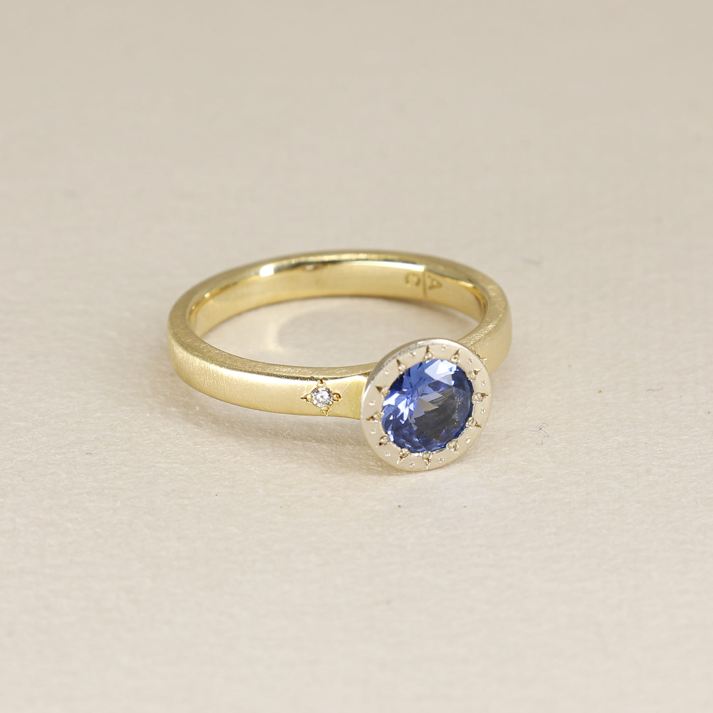 Harmony Etched Sapphire Ring