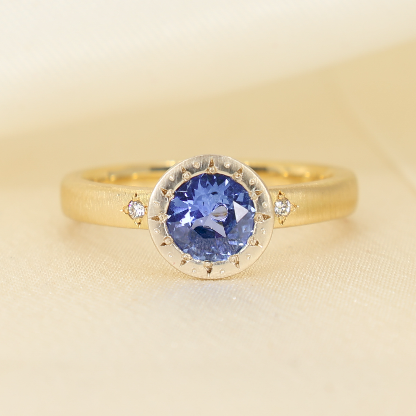 Harmony Etched Sapphire Ring