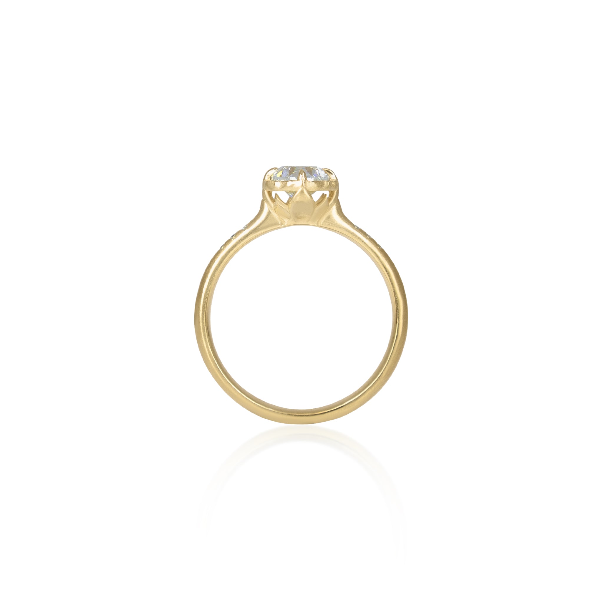 Oval Lotus Diamond Ring