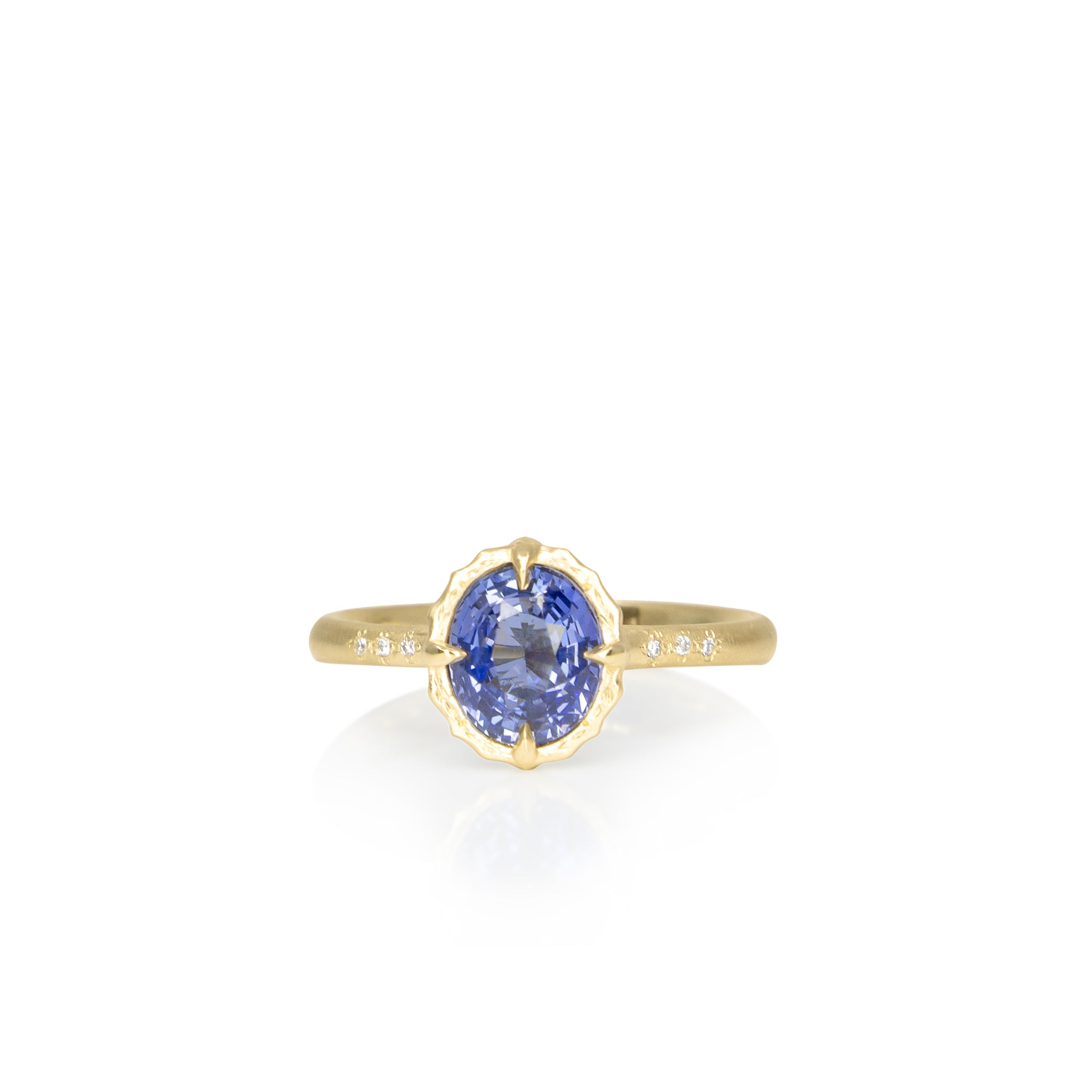 Oval Sapphire Lotus Ring