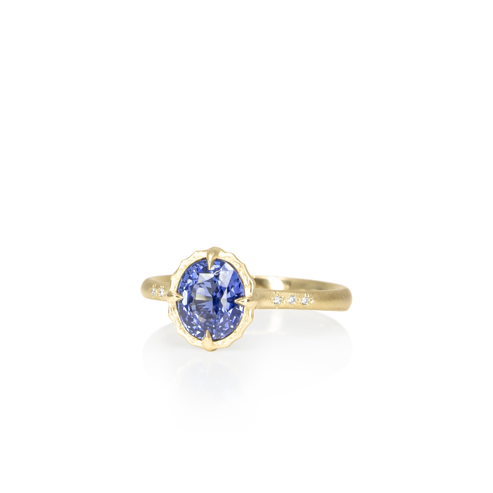 Oval Sapphire Lotus Ring