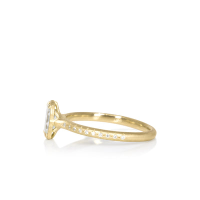Emerald Cut Lotus Ring