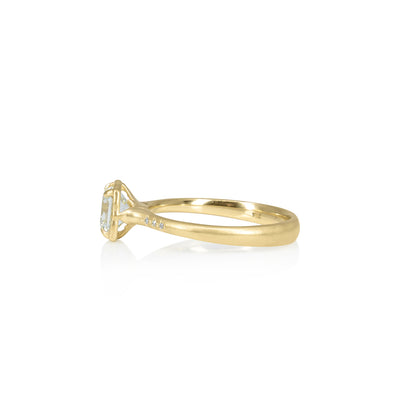 Asscher Cut Lotus Ring
