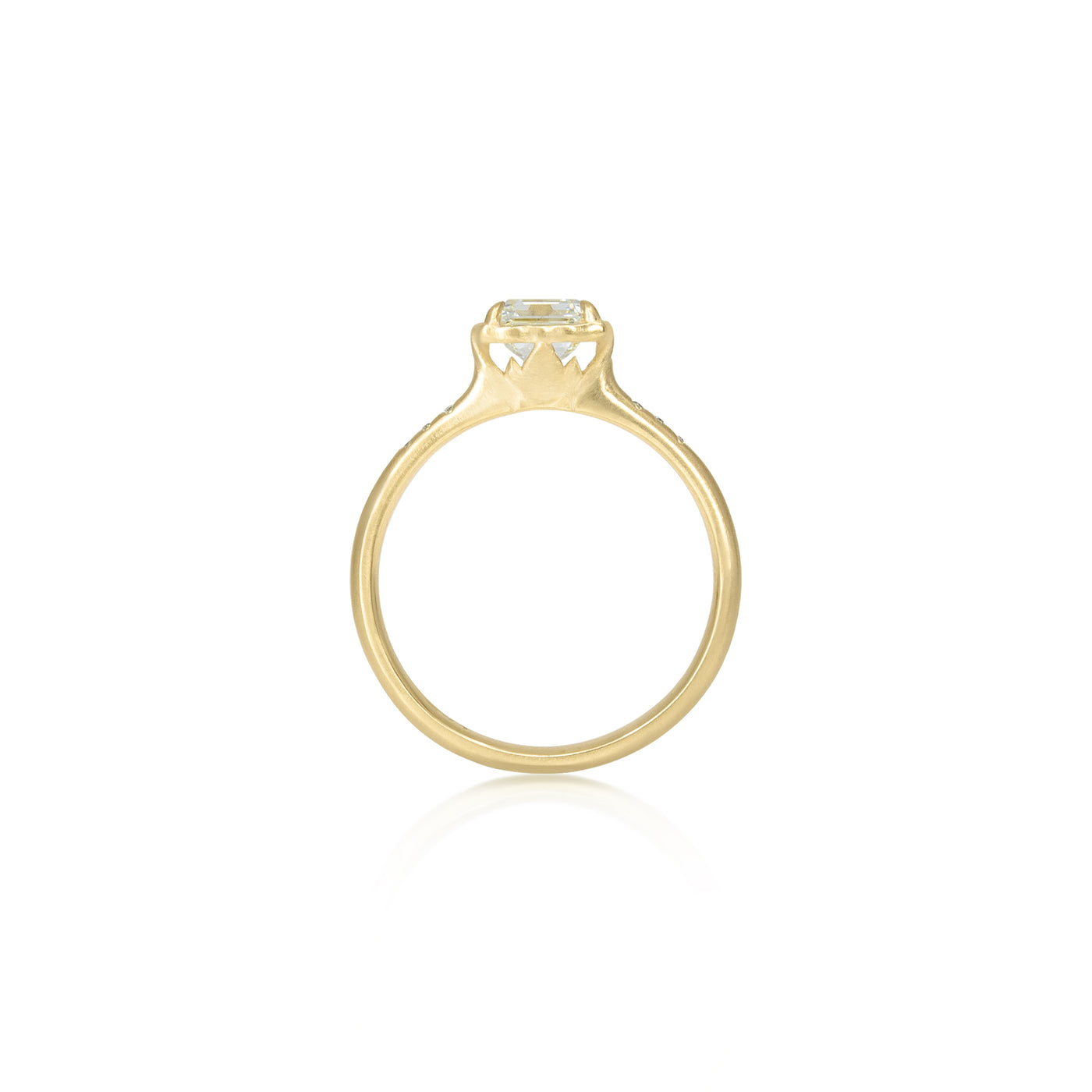 Asscher Cut Lotus Ring