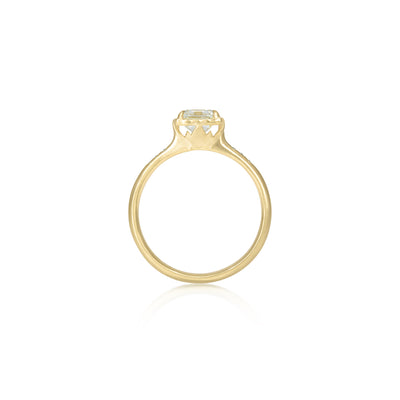Asscher Cut Lotus Ring