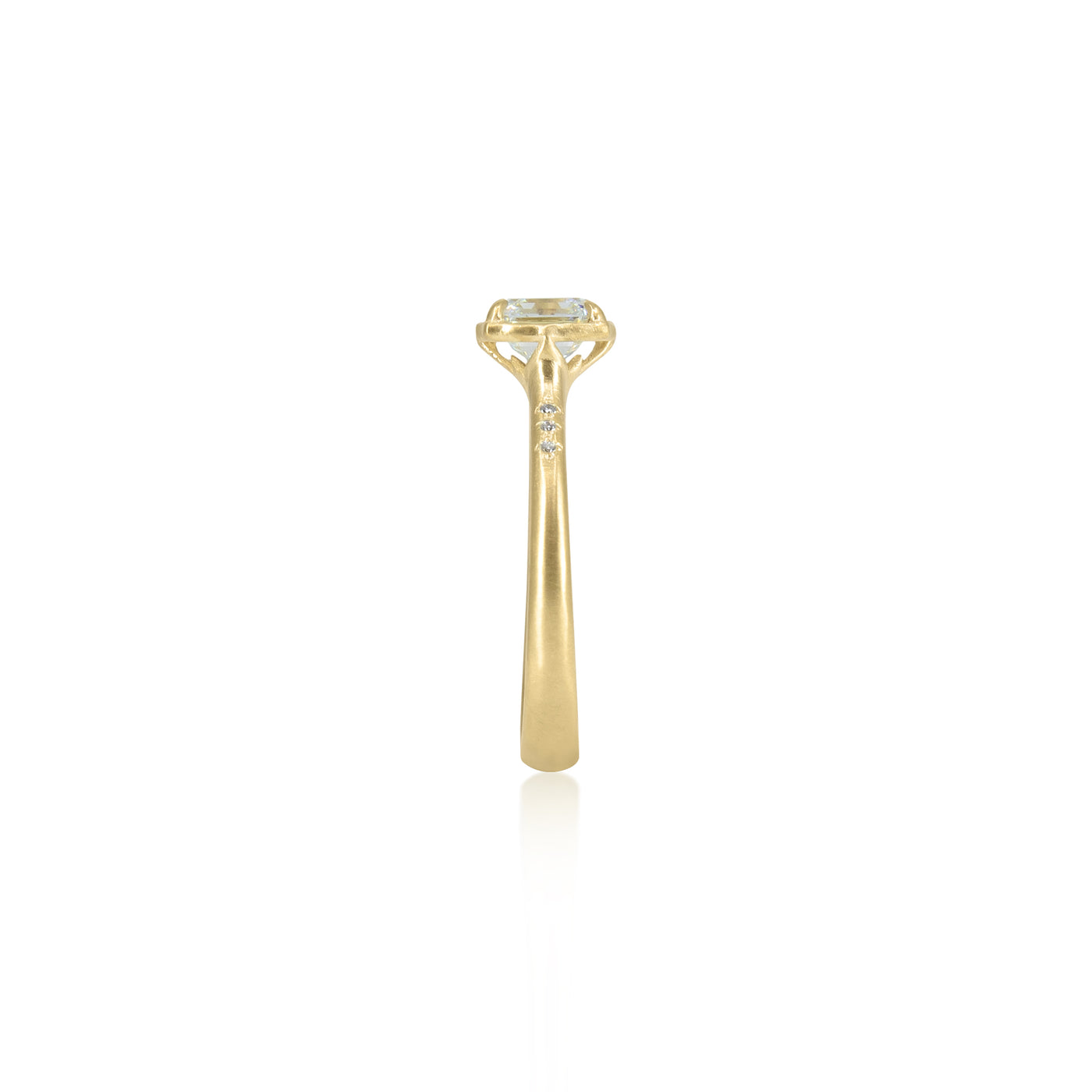 Asscher Cut Lotus Ring