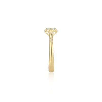 Asscher Cut Lotus Ring