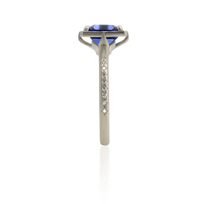 Emerald Cut Lotus Ring