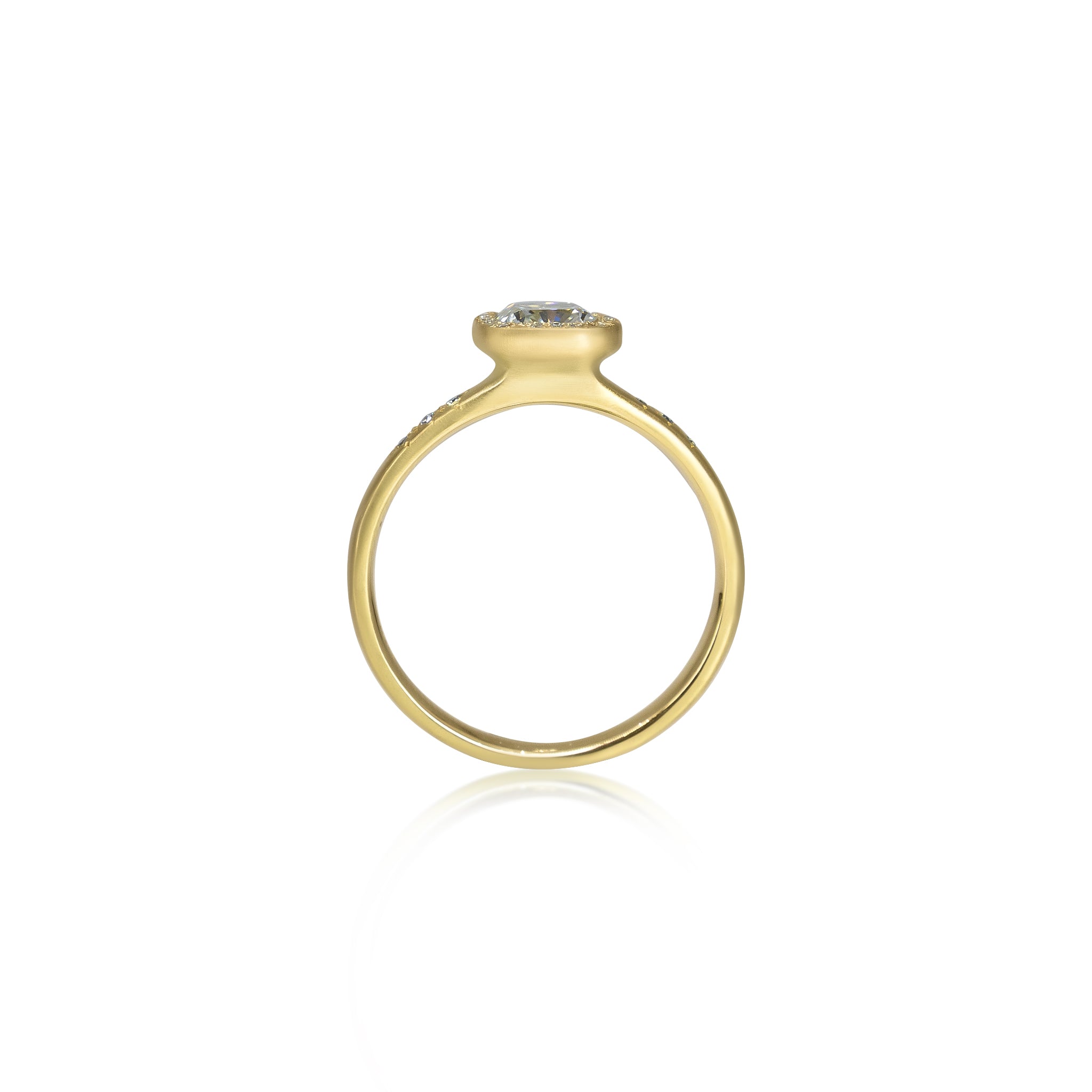 Woven Halo Cushion Diamond Ring