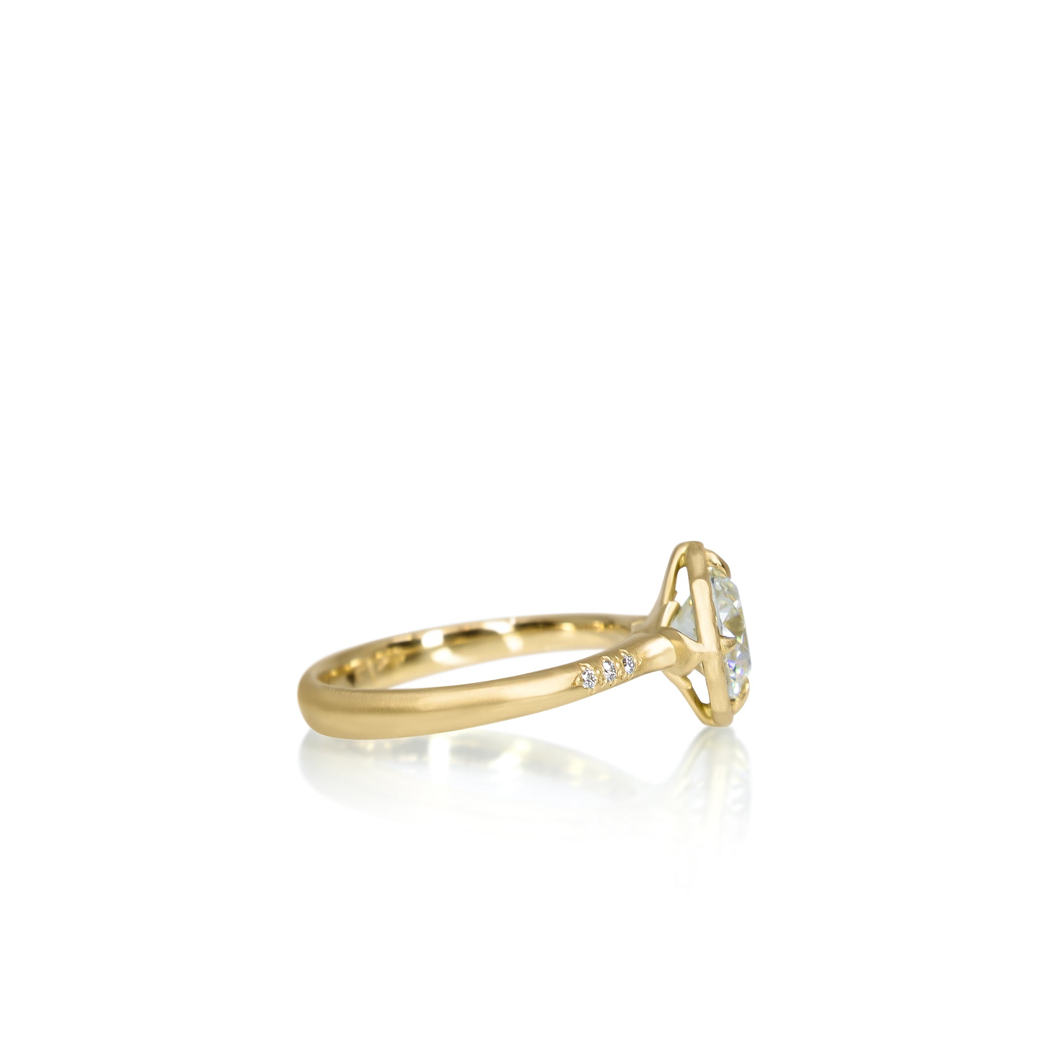 Round Brilliant Lotus Ring