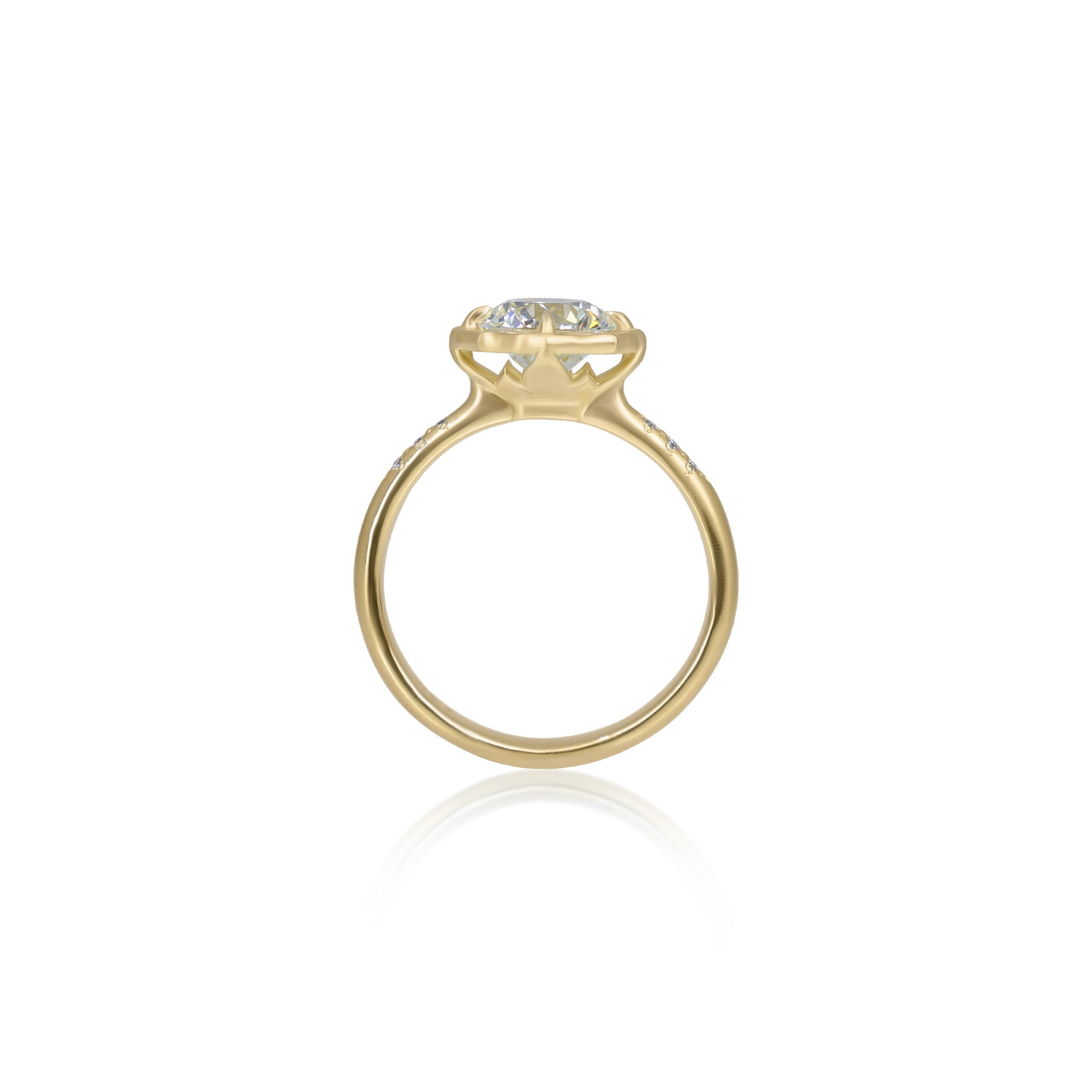 Round Brilliant Lotus Ring