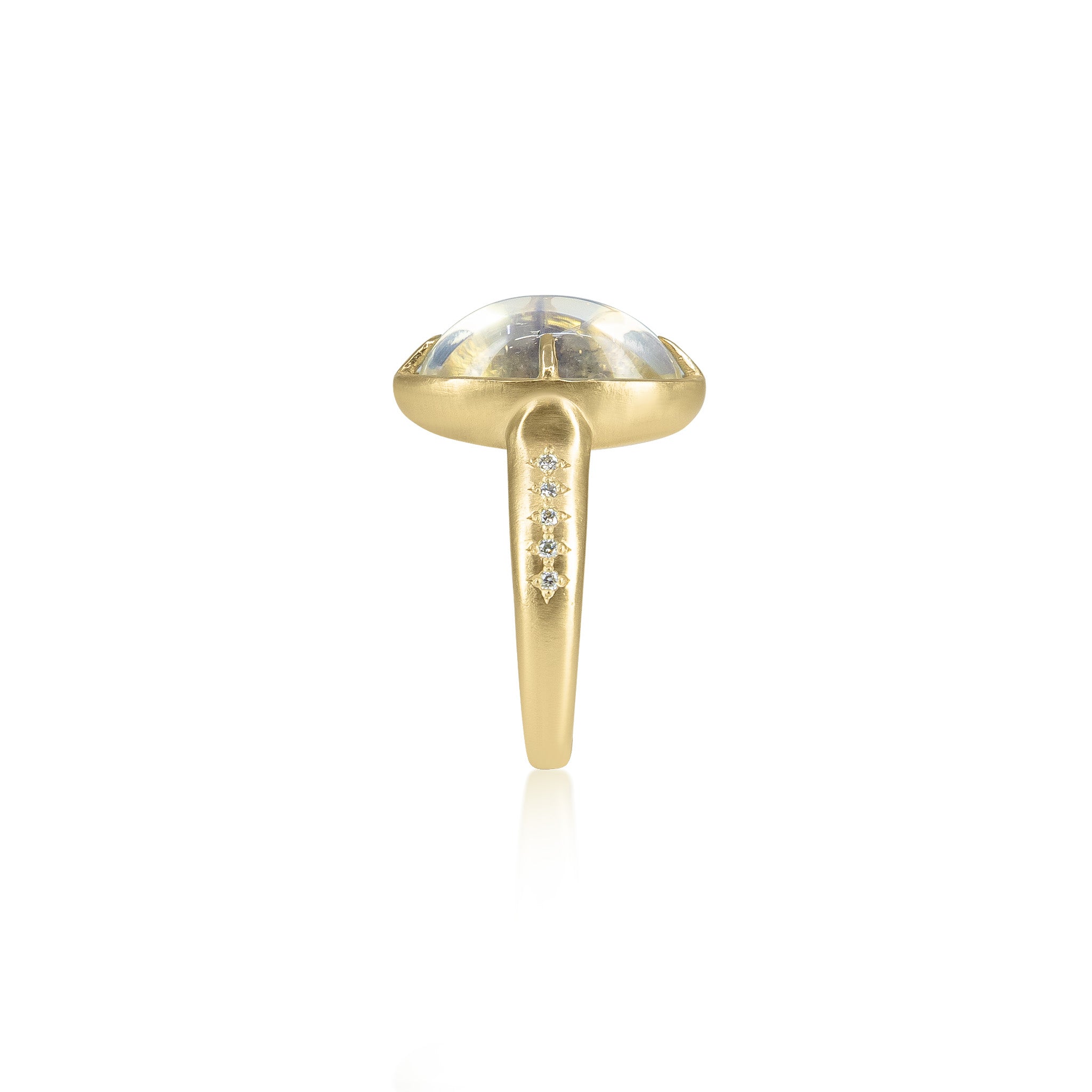 Tapered Oval Moonstone Ring