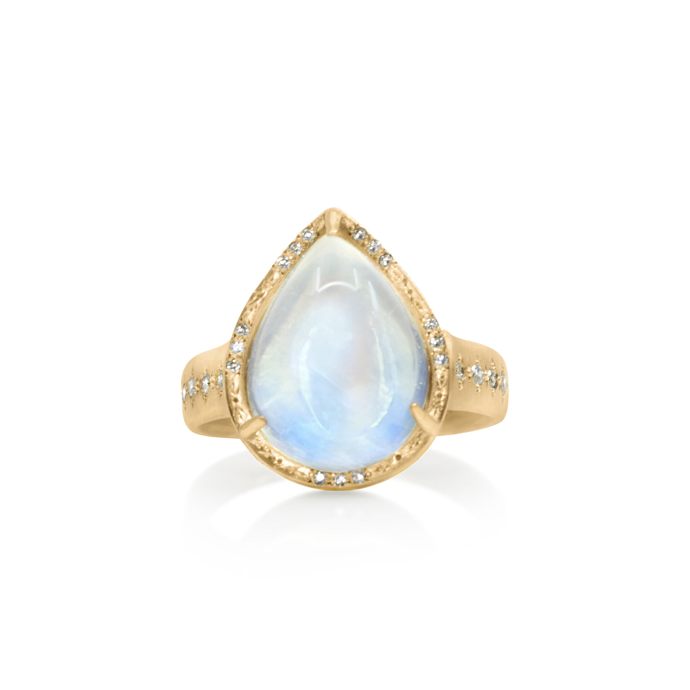 Teardrop Moonstone Prong Ring