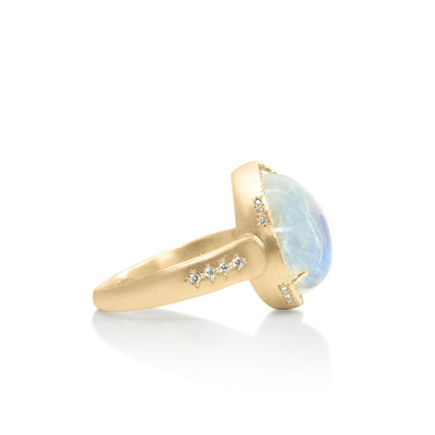 Teardrop Moonstone Prong Ring