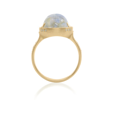 Teardrop Moonstone Prong Ring