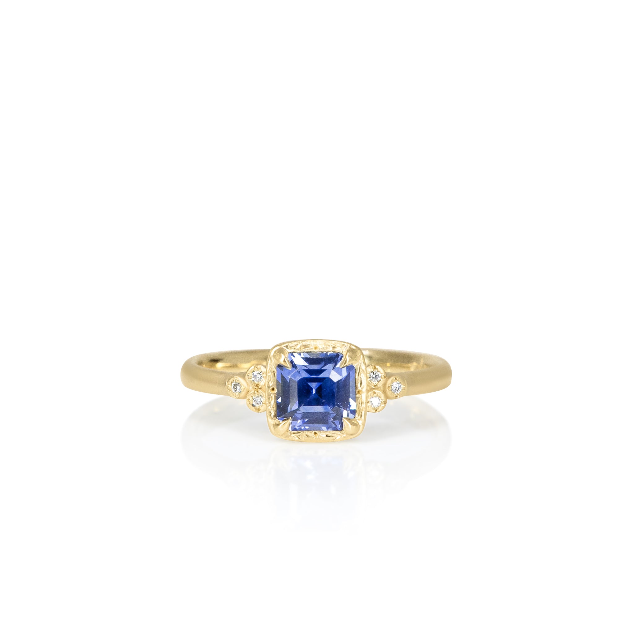 Step Cut Sapphire Luna Ring