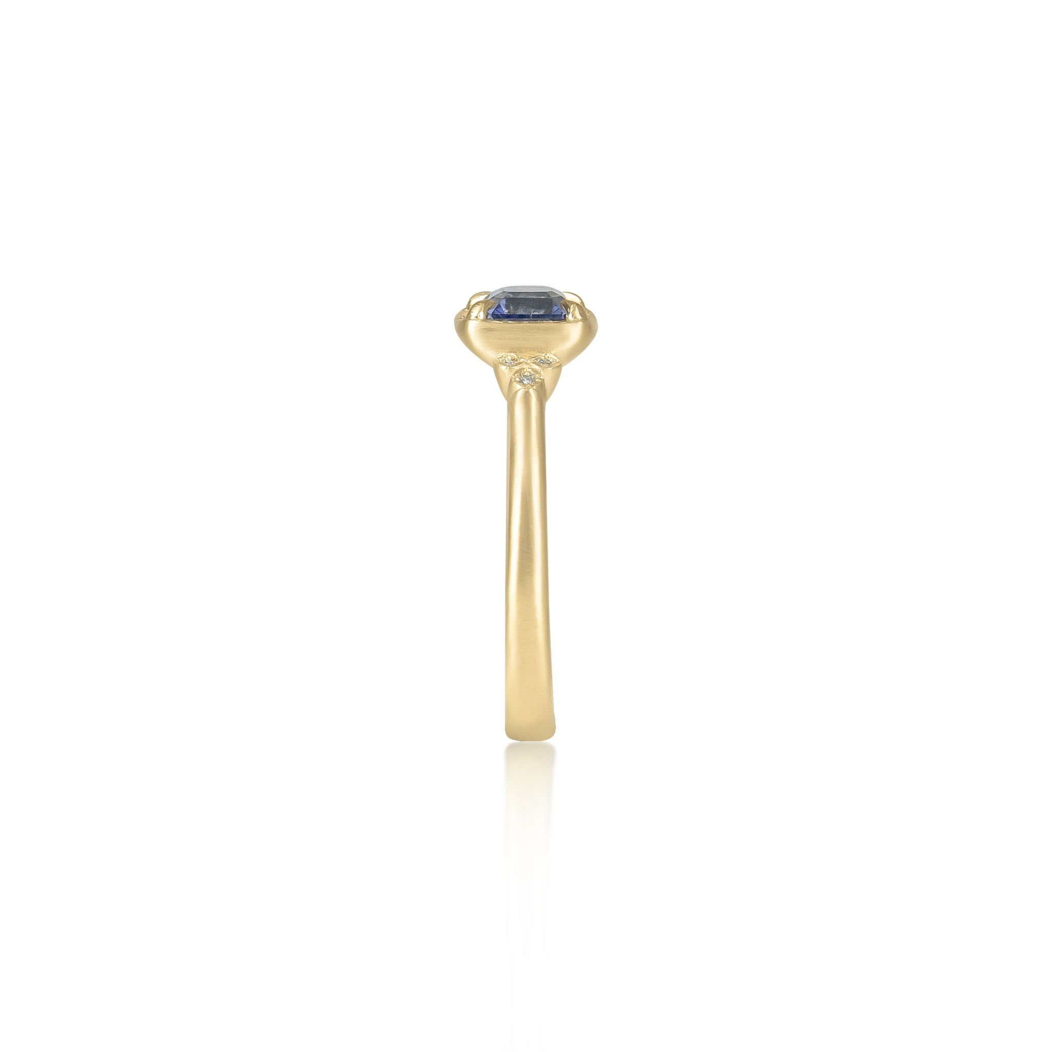 Step Cut Sapphire Luna Ring