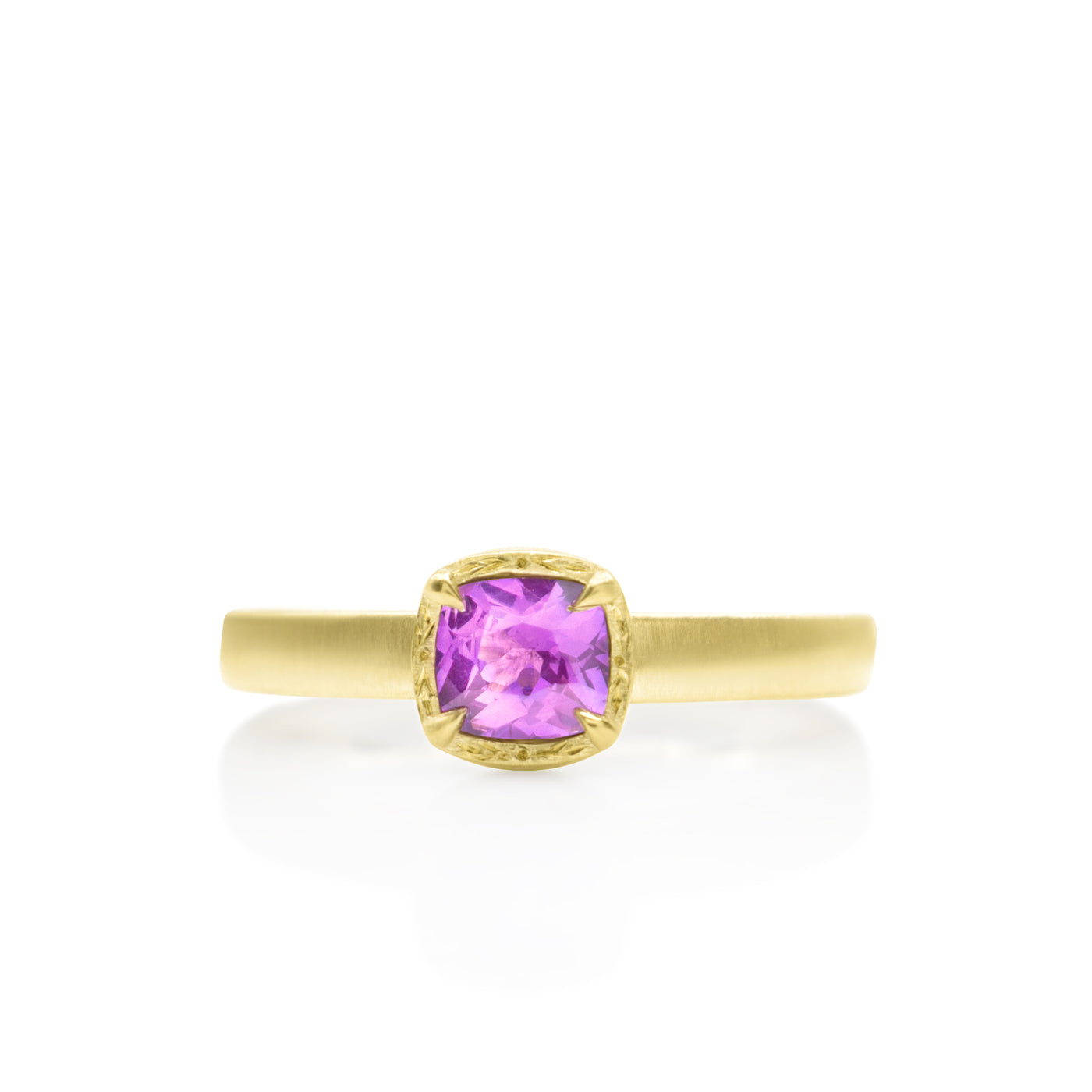 Cushion Stackable Pink sapphire ring