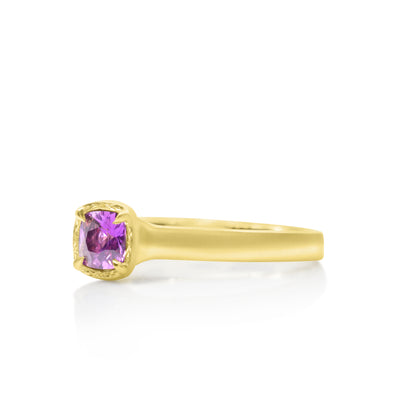 Cushion Stackable Pink sapphire ring