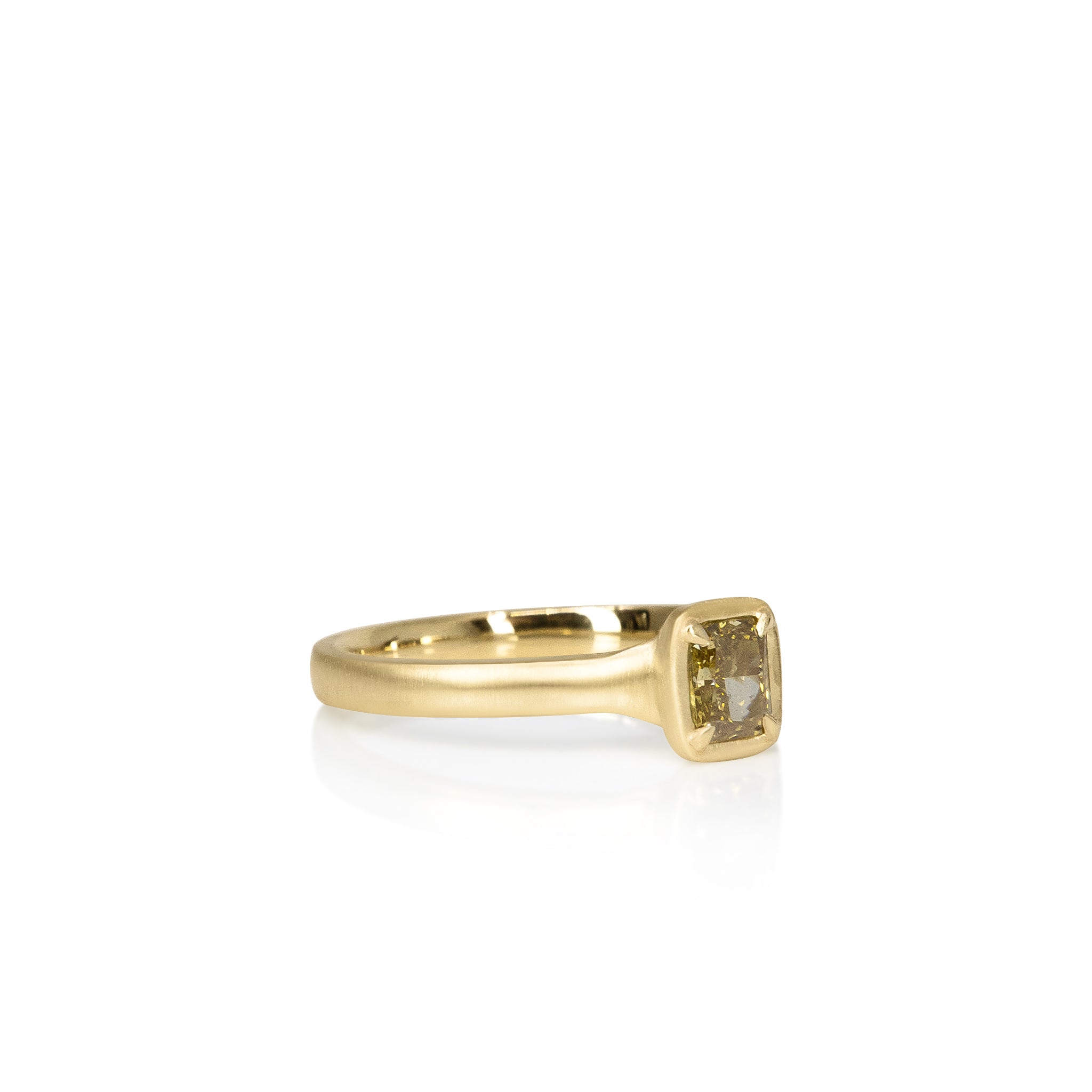 Stackable Amber Yellow Diamond Ring