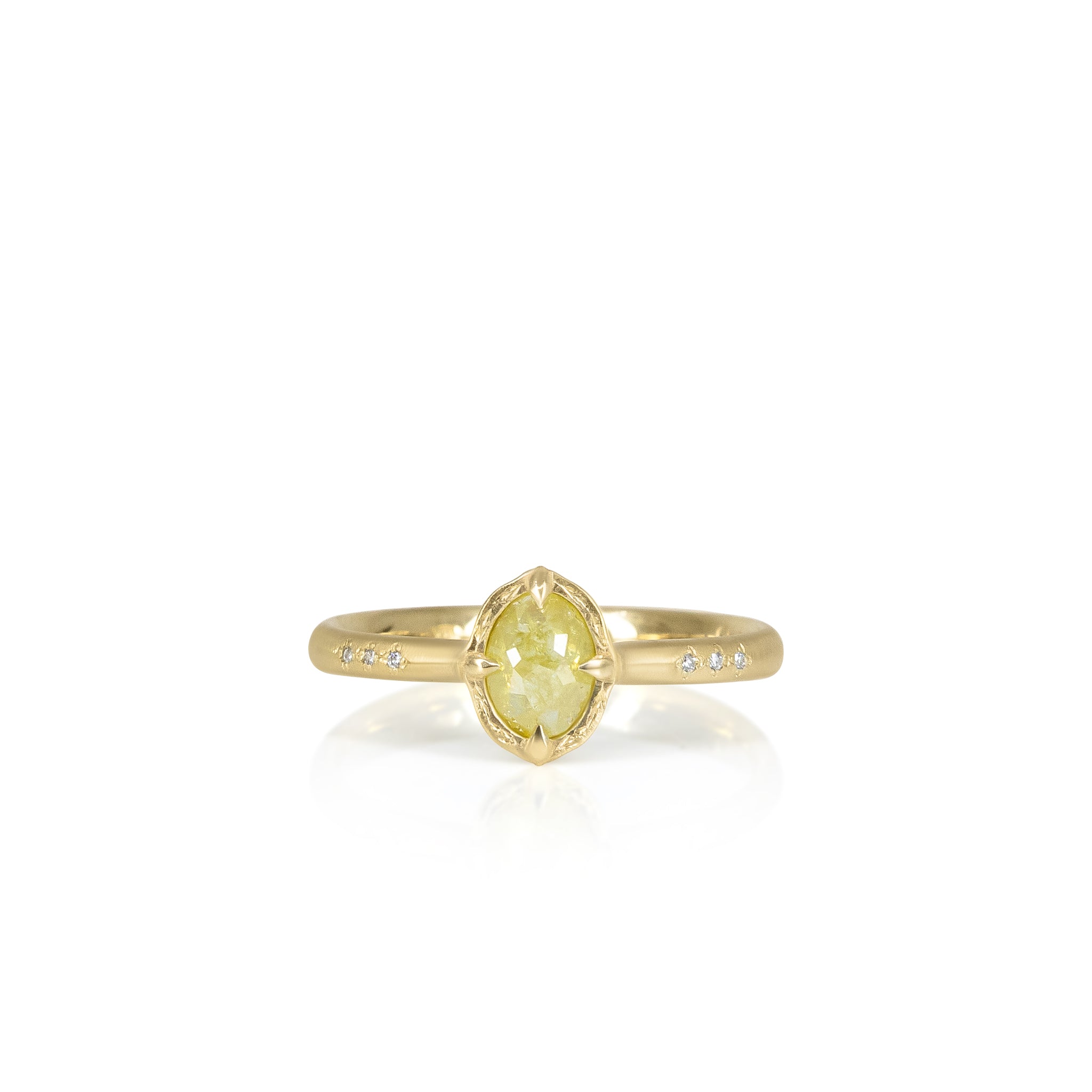 Rose Cut Yellow Diamond Ring
