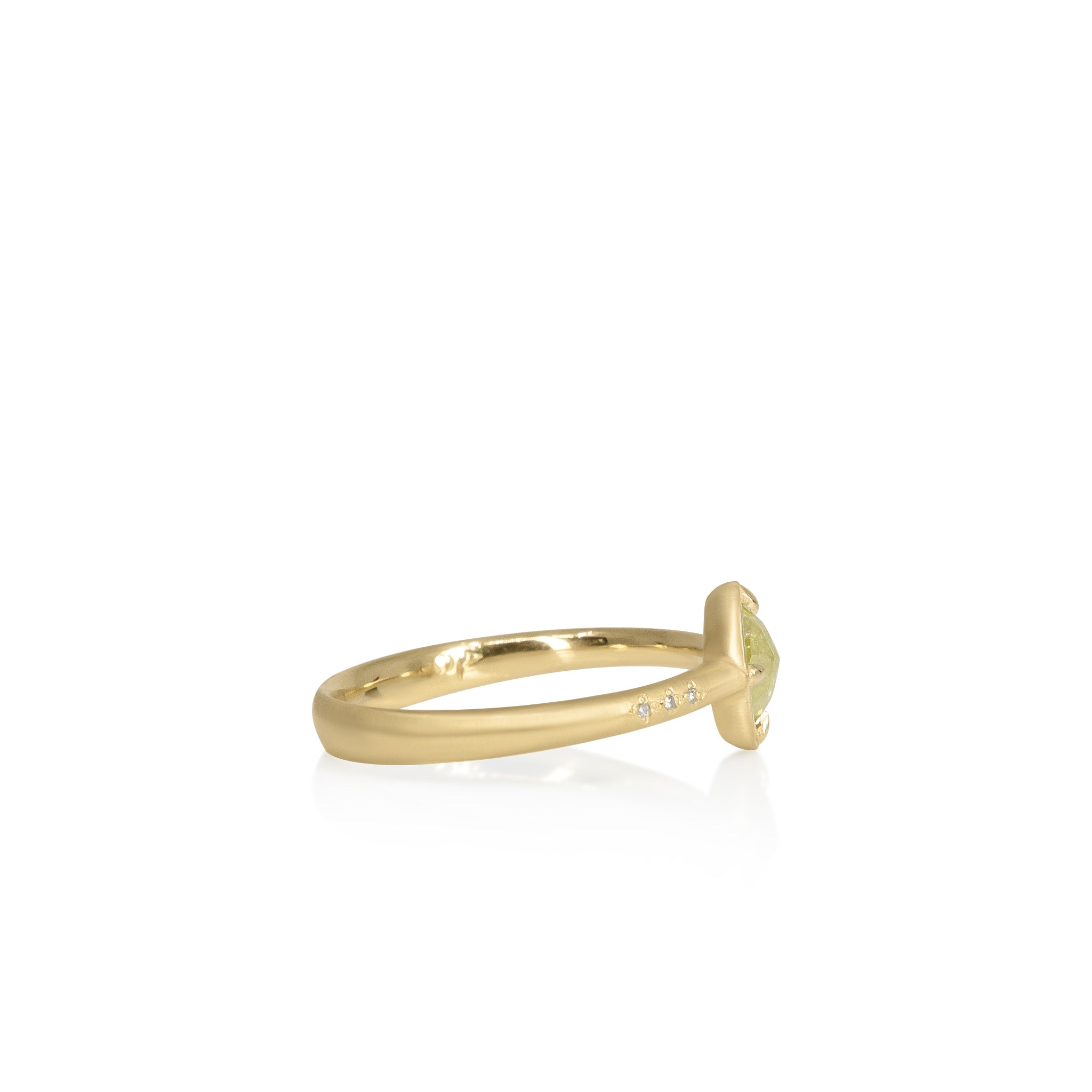 Rose Cut Yellow Diamond Ring