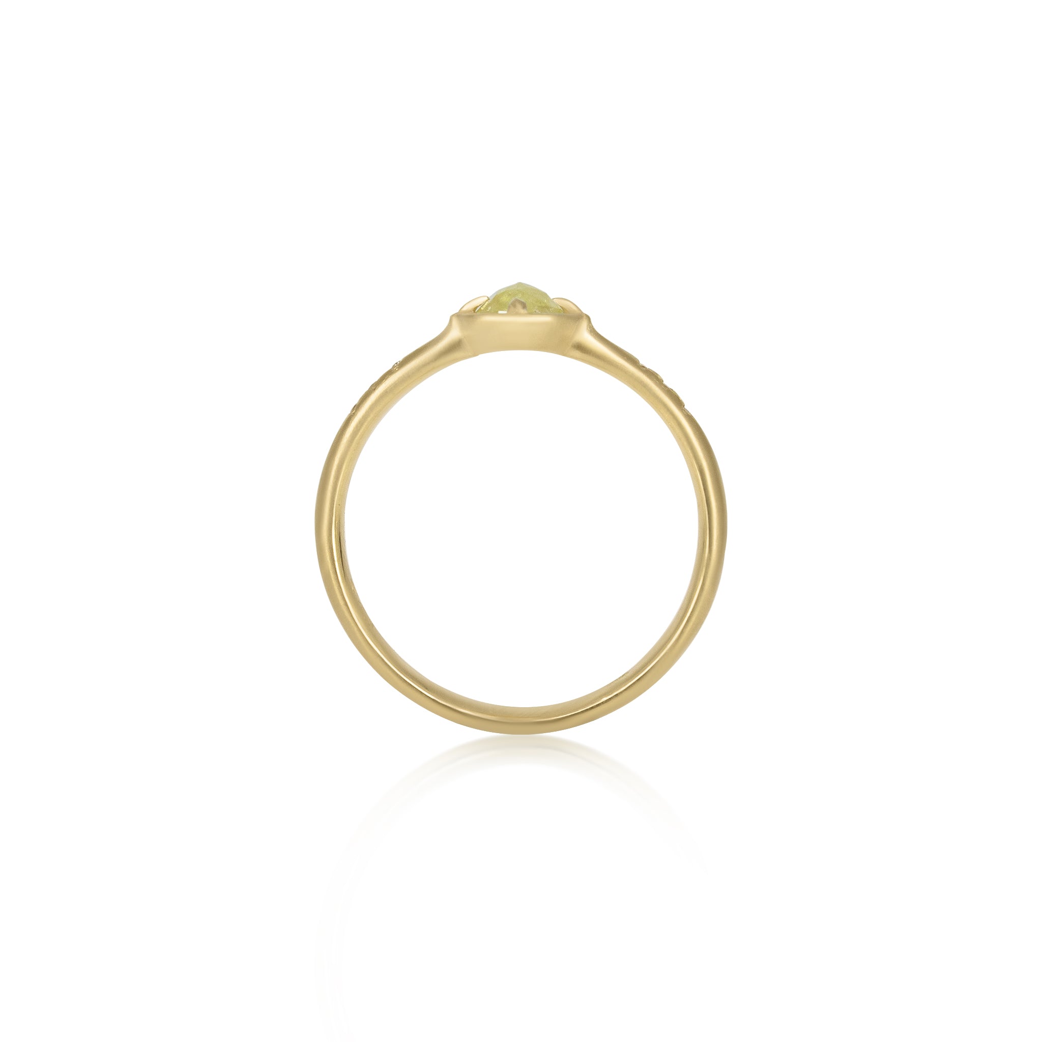 Rose Cut Yellow Diamond Ring