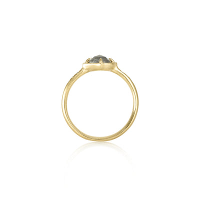 Salt & Pepper Rose Cut Prong Ring
