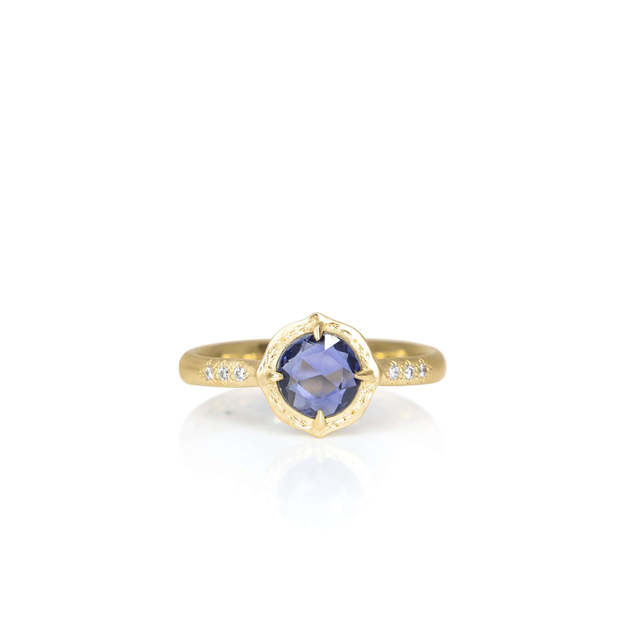 Rose Cut Sapphire Prong Ring