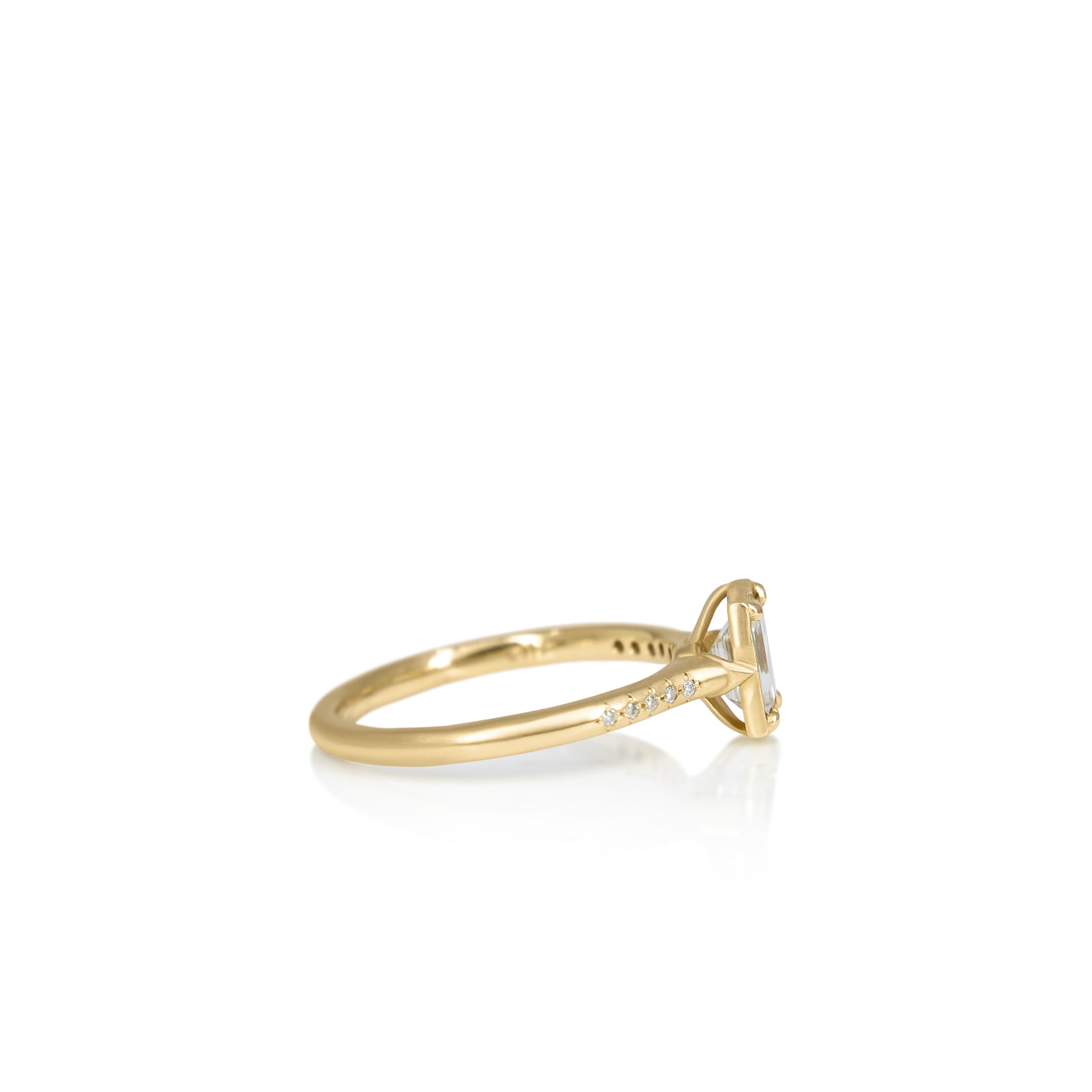 Emerald Cut Lotus Ring - .69ct