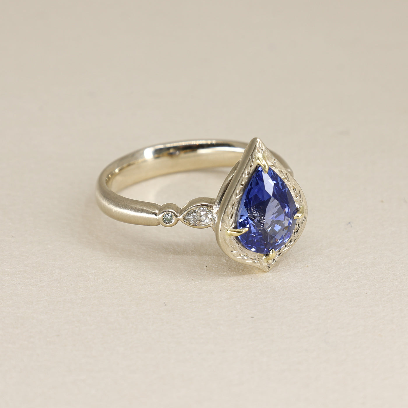 Pear Sapphire Ring