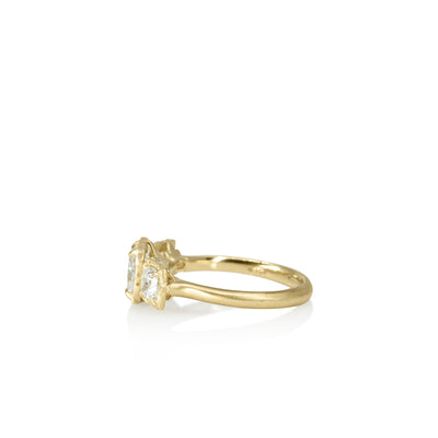 Three Cushion Lotus Ring