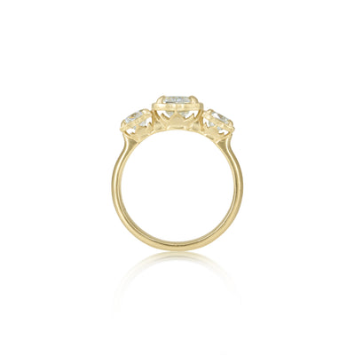 Three Cushion Lotus Ring