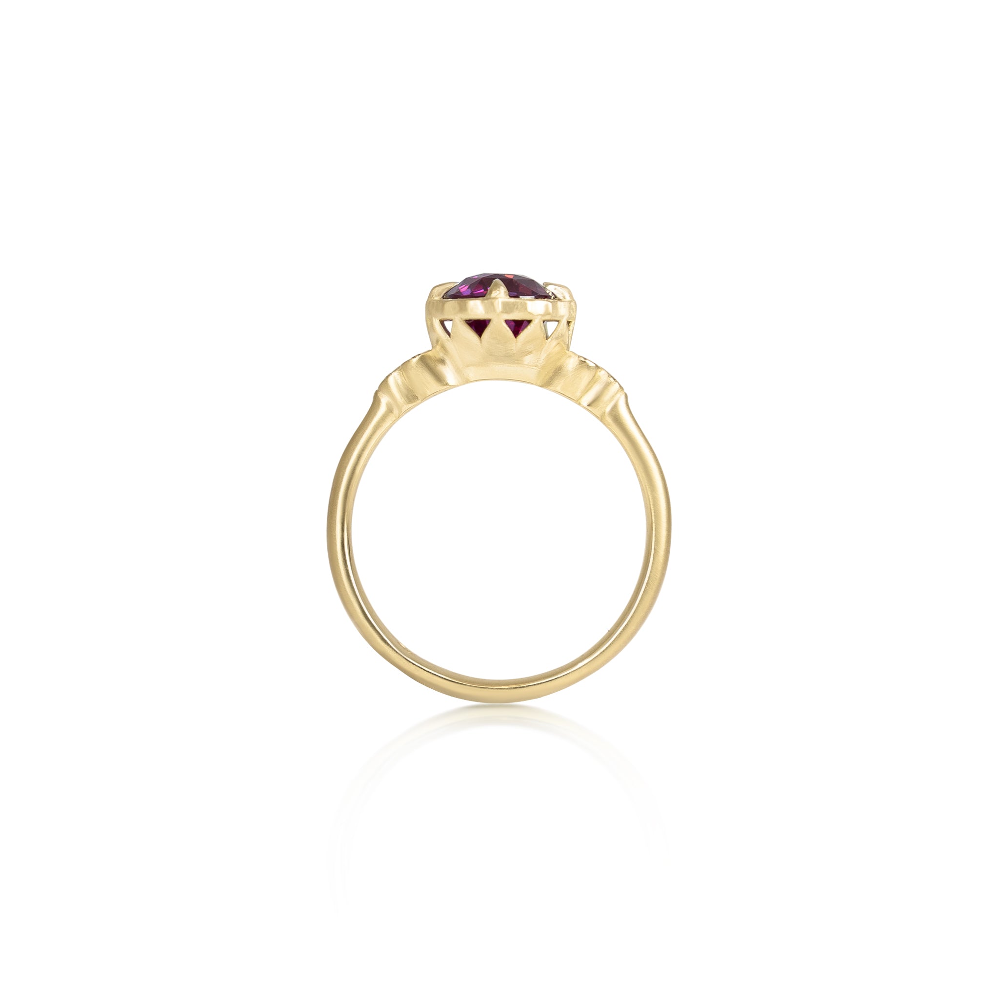 Pink Sapphire Engraved Ring