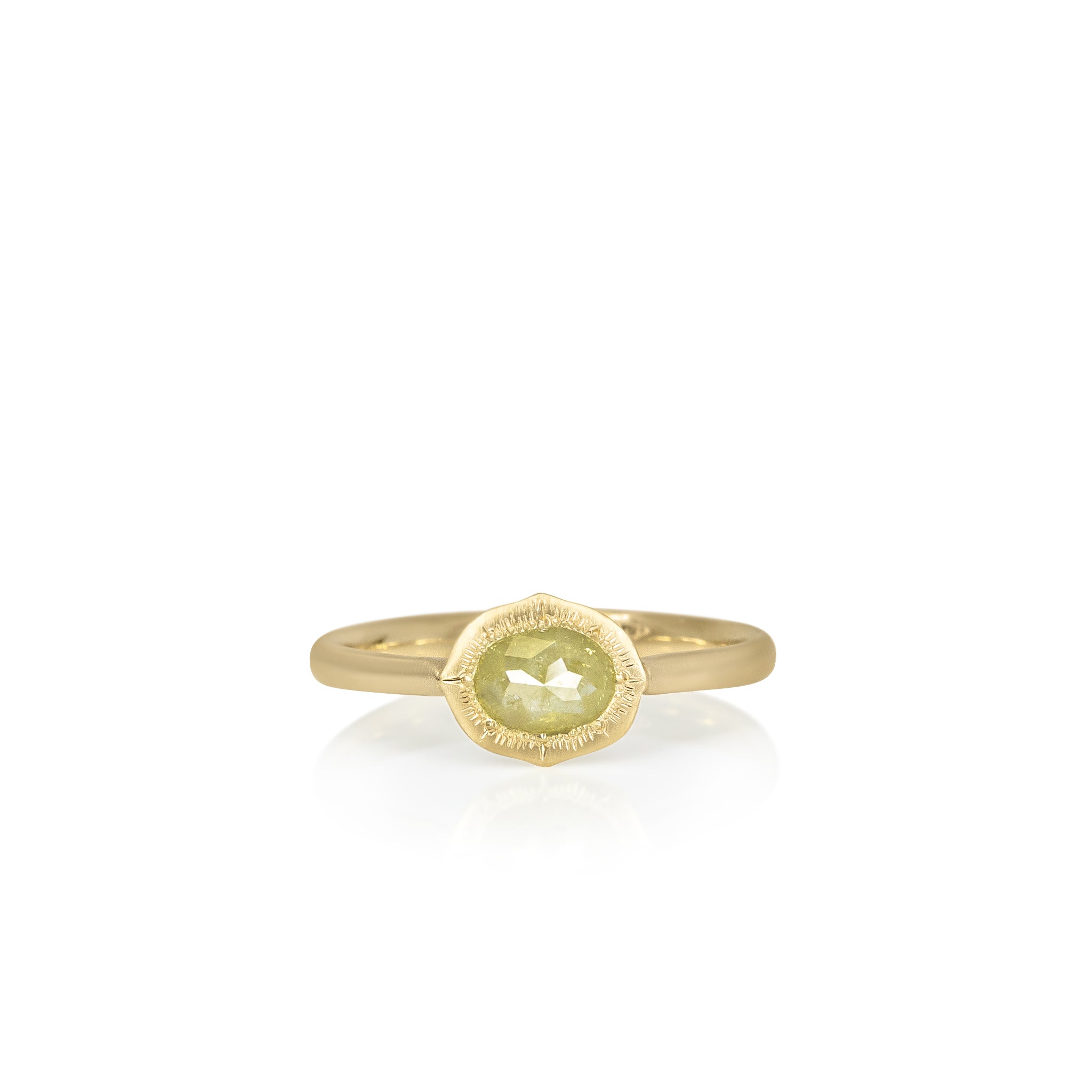 Rosecut Diamond Ring with Sunburst Engraving