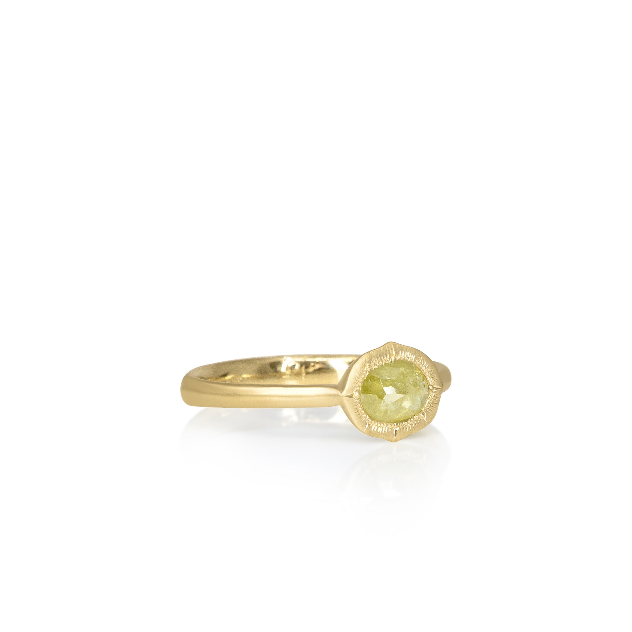 Rosecut Diamond Ring with Sunburst Engraving