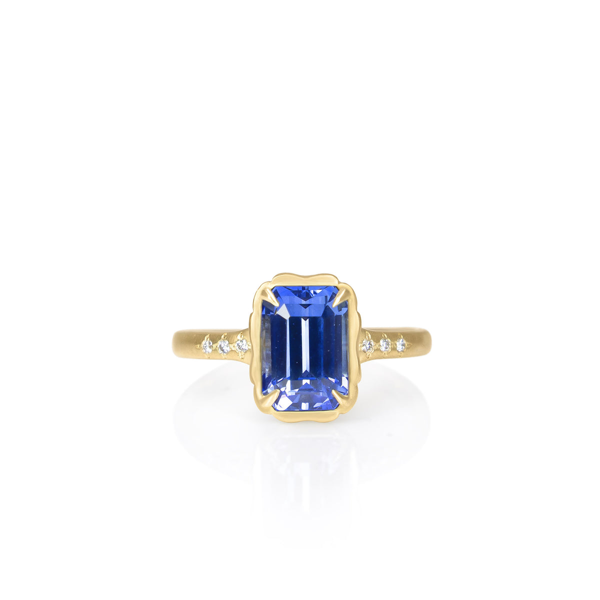 Step Cut Sapphire Stillwater Ring - 3.10ct