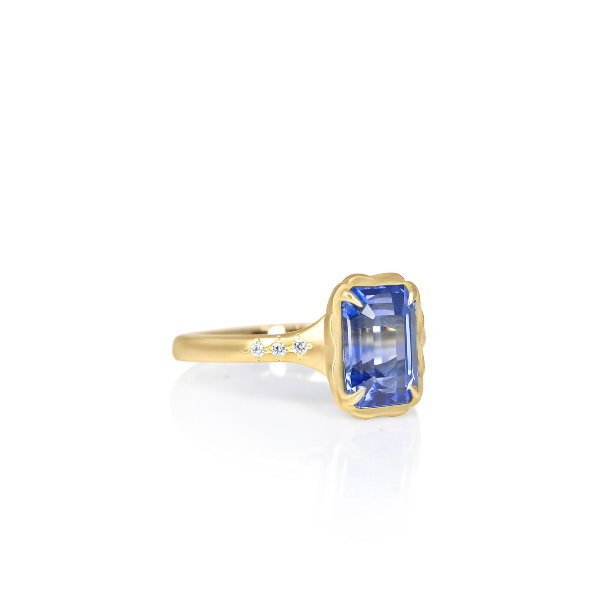Step Cut Sapphire Stillwater Ring - 3.10ct