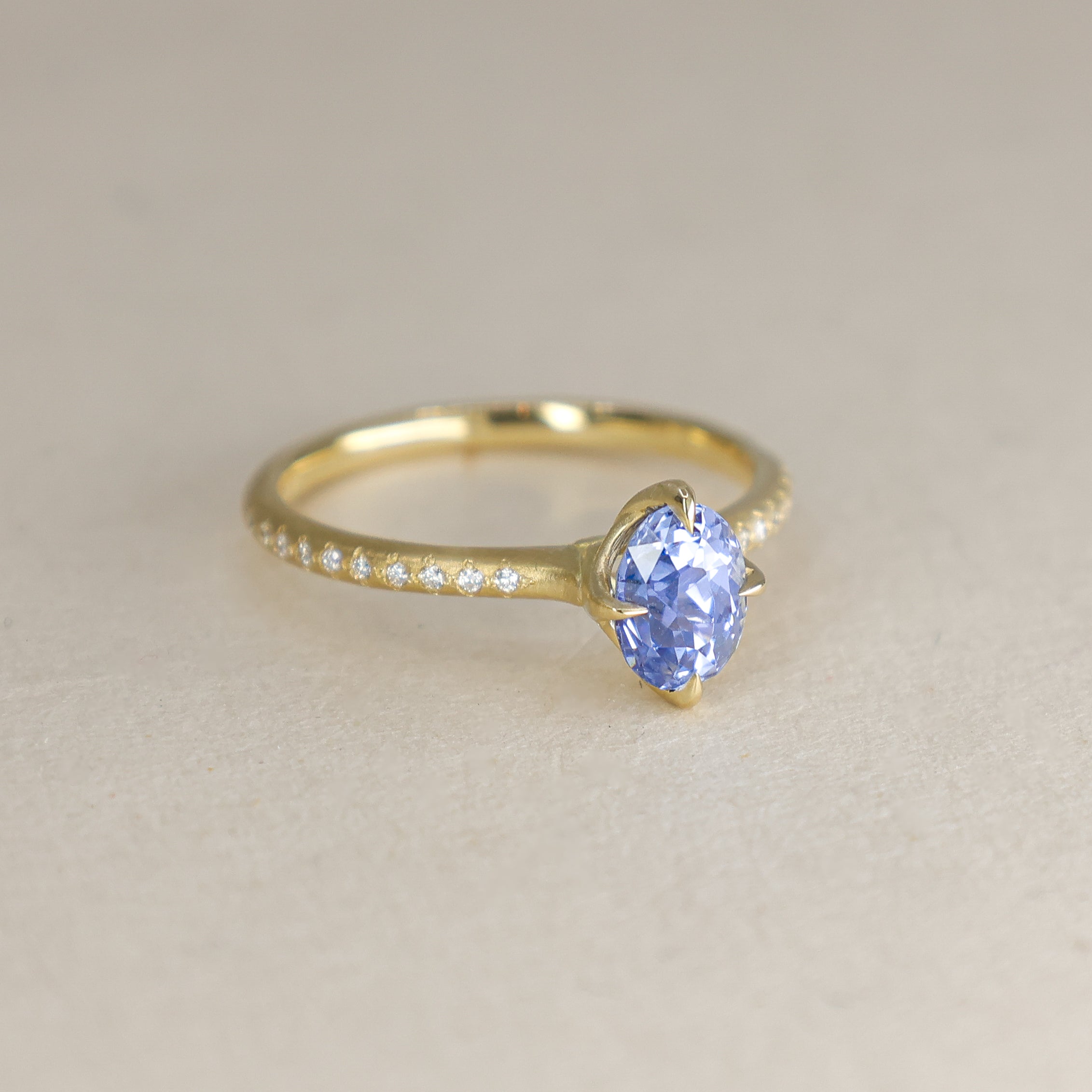 Oval Sapphire Rosehip Ring