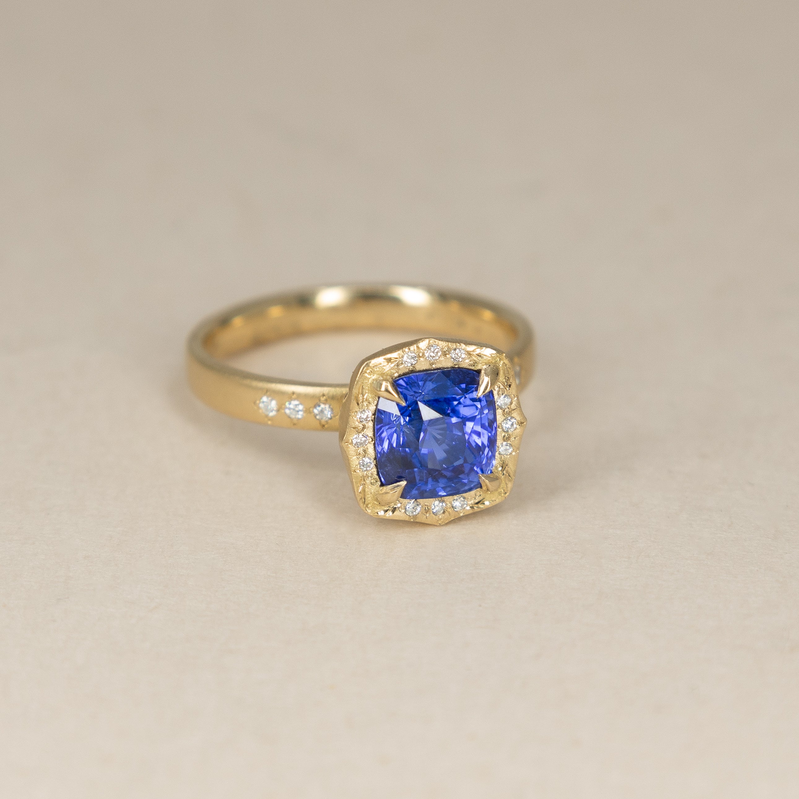 Sapphire Grace Basket Ring