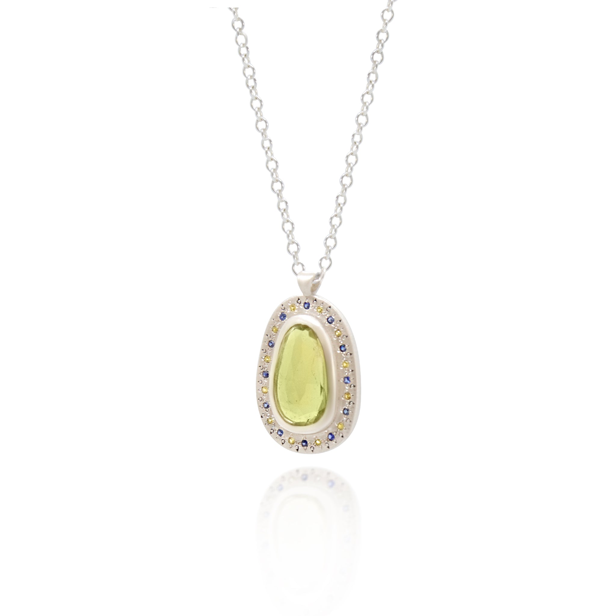 Green Tourmaline Slice Pendant